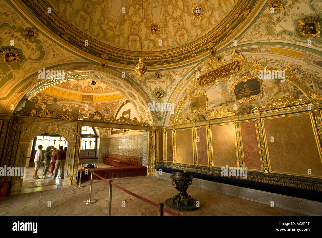 Il Palazzo di Topkapi, sala ornata in Harem, Istanbul Foto Stock