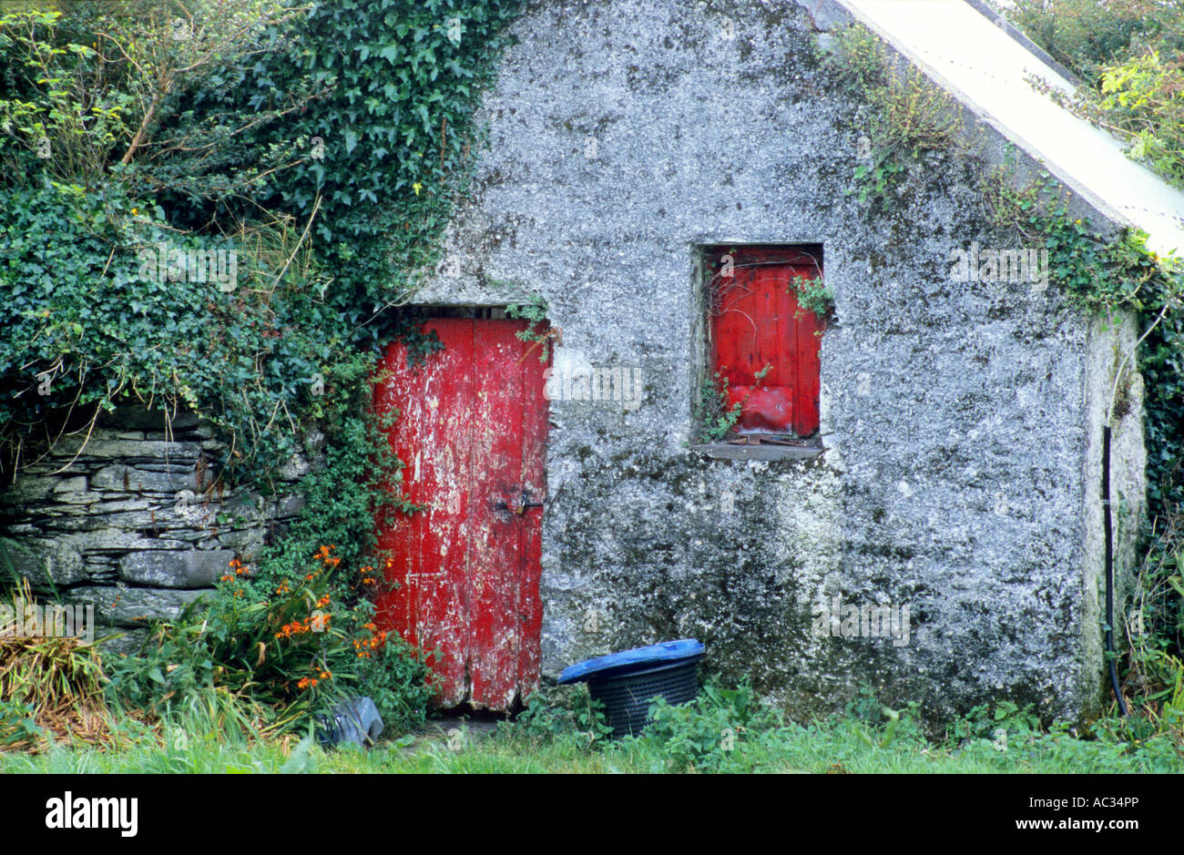 Cottage abbandonati, Irlanda, Beara Foto Stock