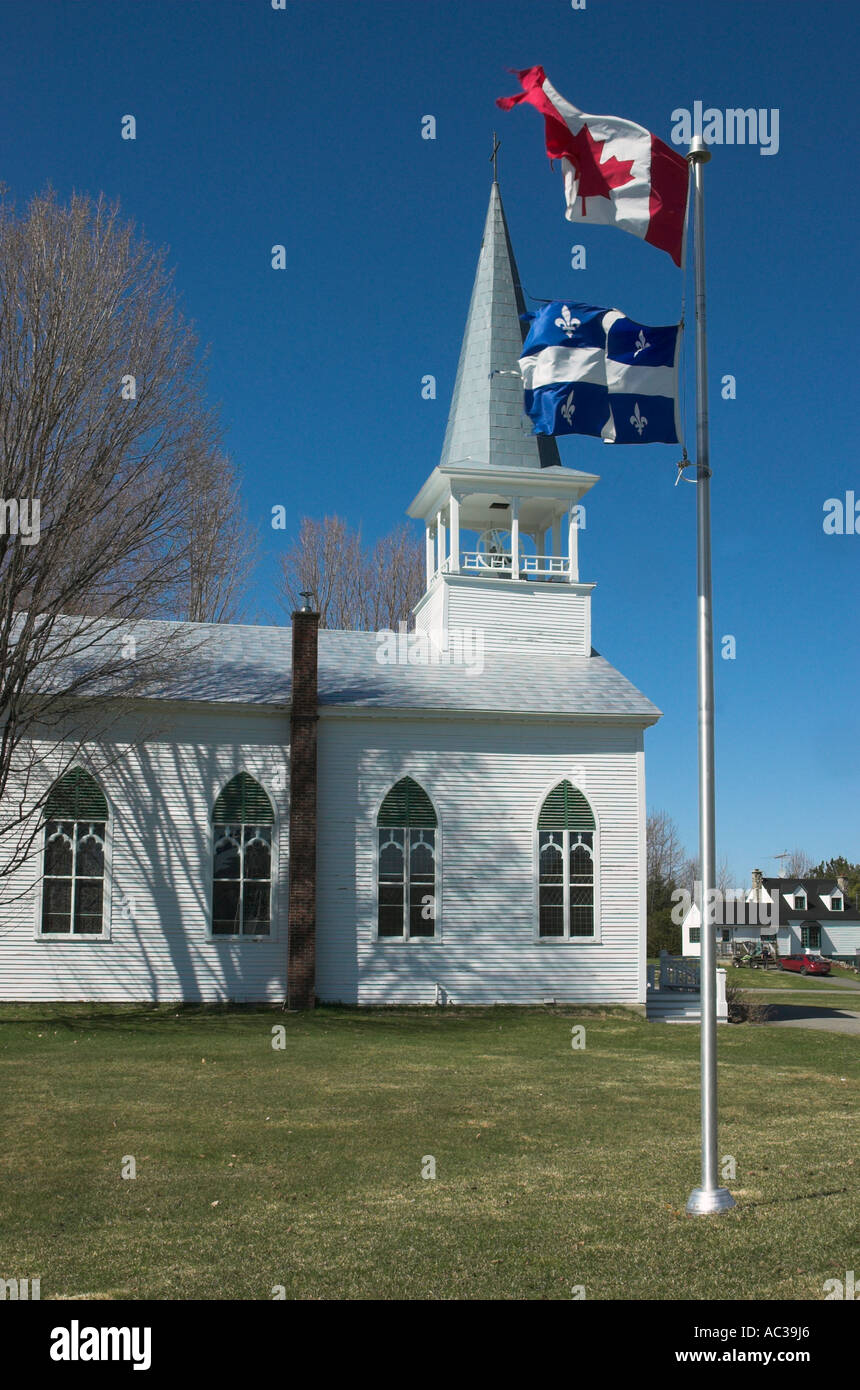 La chiesa in un affascinante villaggio di Hartley in Eastern Townships Quebec Foto Stock