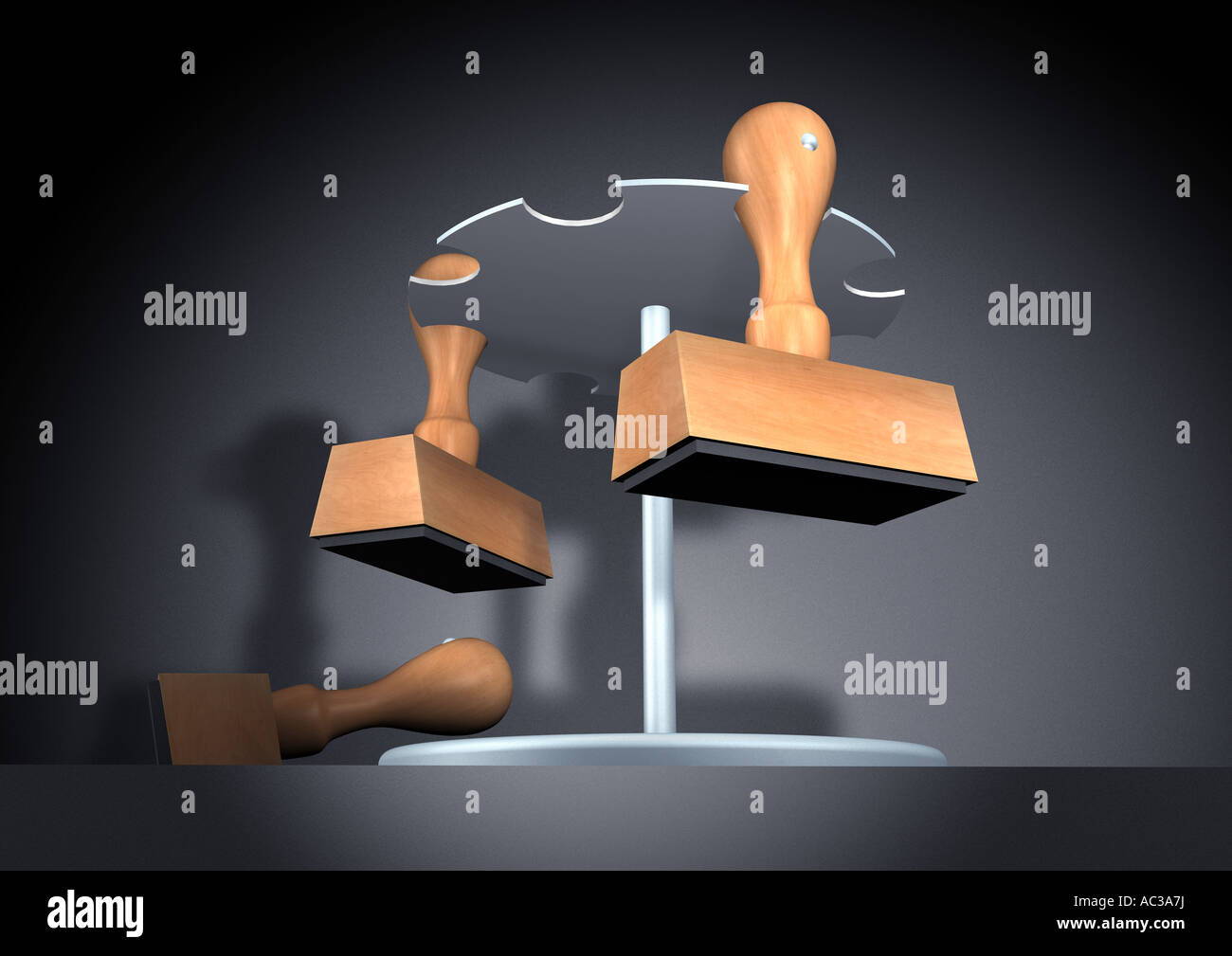 Supporto portatimbri Stempelhalter Foto Stock