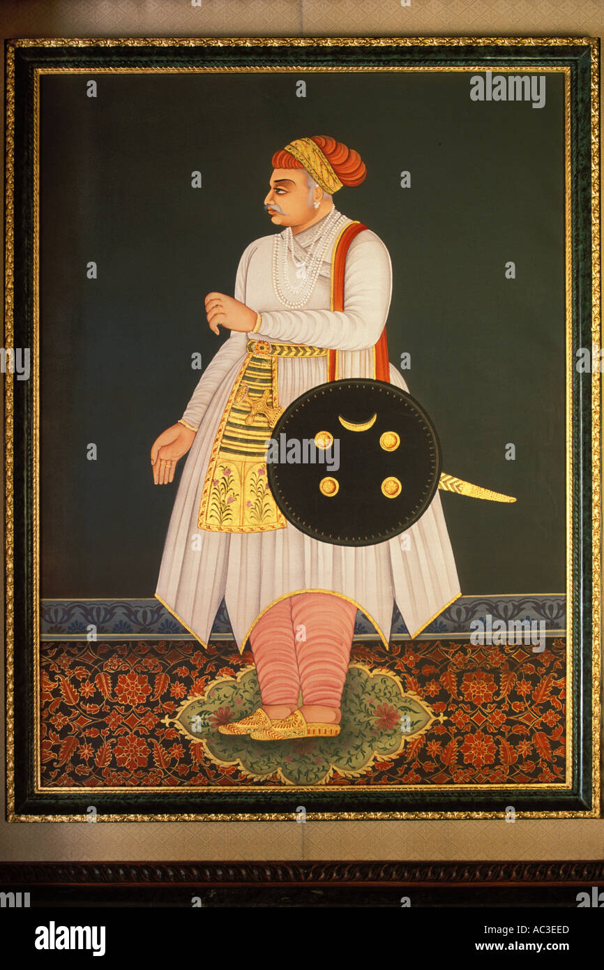 Arte Indiana, Pittura di Maharajah Foto Stock