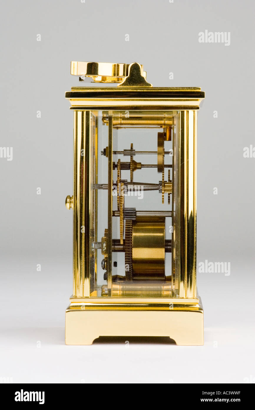 Il meccanismo interno di un carrello orologio gioiello con cuscinetti Foto Stock