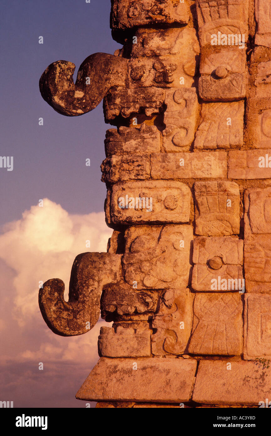 Tempio dei Guerrieri Maya rovina indiano di Chichen Itza Yucatan Messico Foto Stock