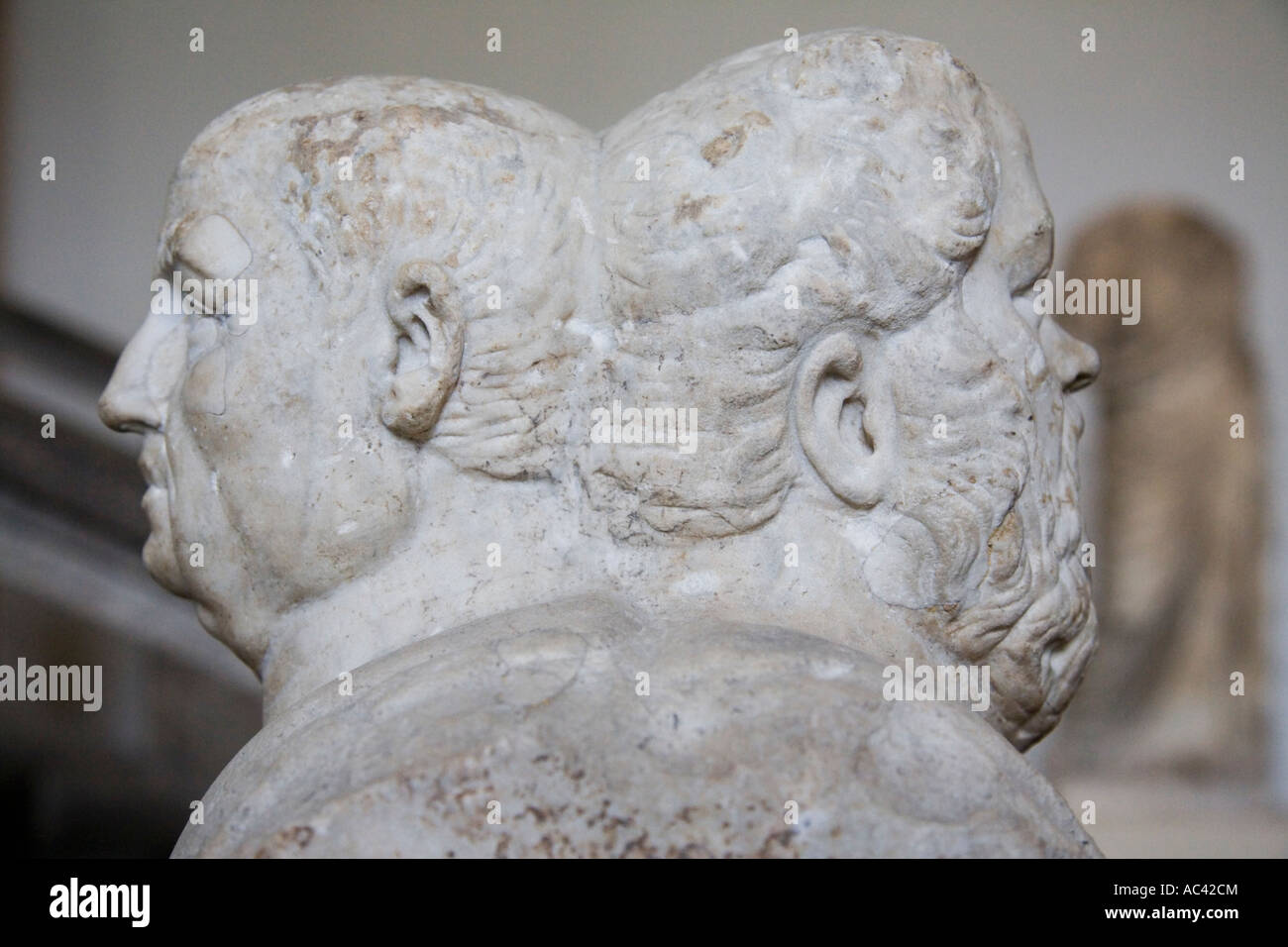 Doppio Herm Sokrates 470 399 B C e Seneca 4 B C 65 A D di marmo, Pergamon Museum di Berlino, Germania Foto Stock