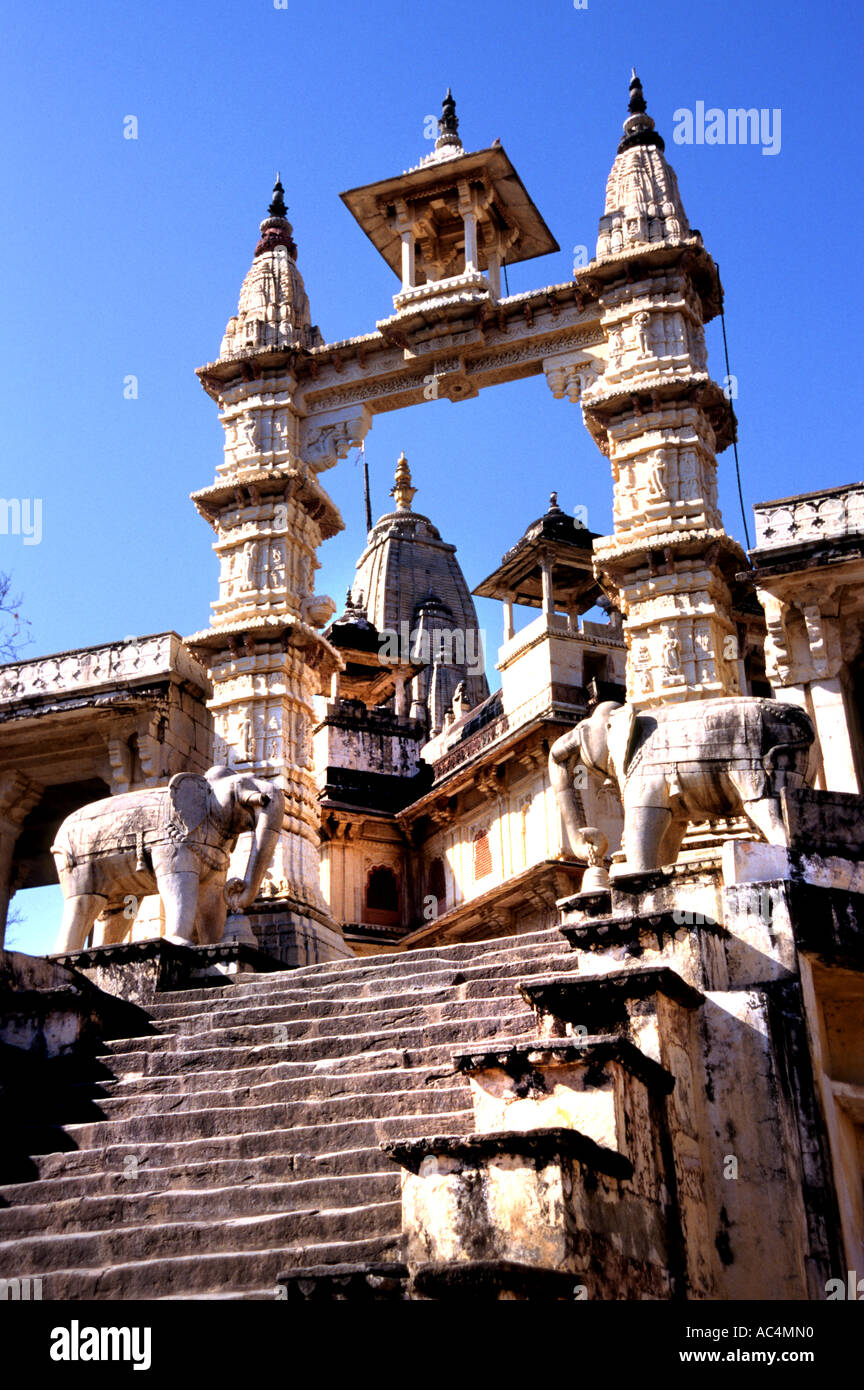 Udaipur Jagat Elefante Shironmani Krishna Temple Foto Stock