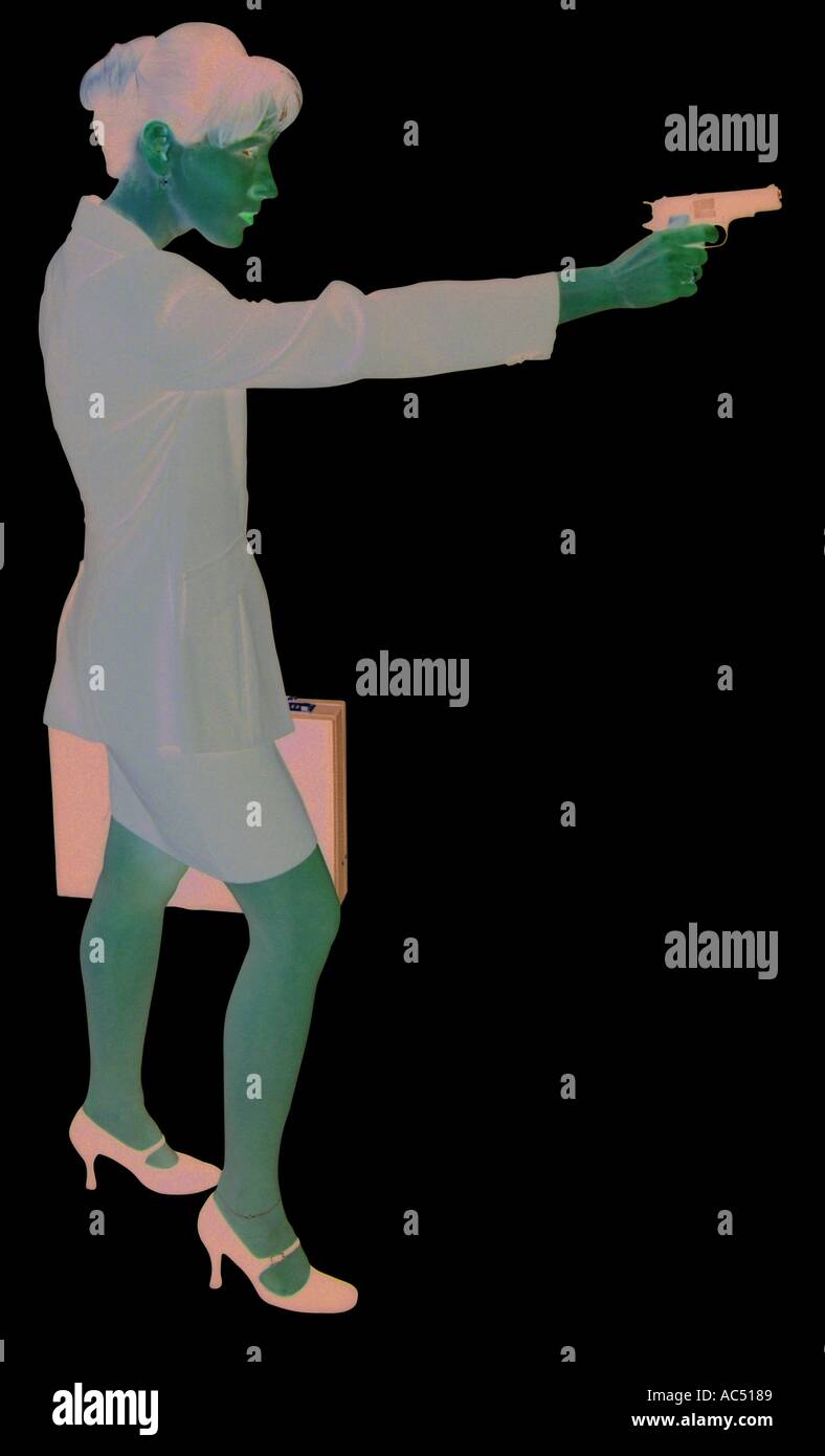 Business business donne pistola di puntamento jpg donne pistola di puntamento jpg lavoro lavoro Foto Stock