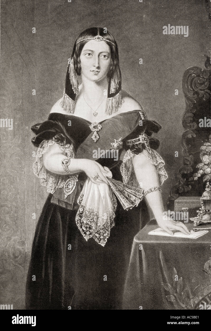 La regina Victoria, 1819 -1901, visto qui nel 1845. Da un dipinto da Giovanni pernice. Foto Stock
