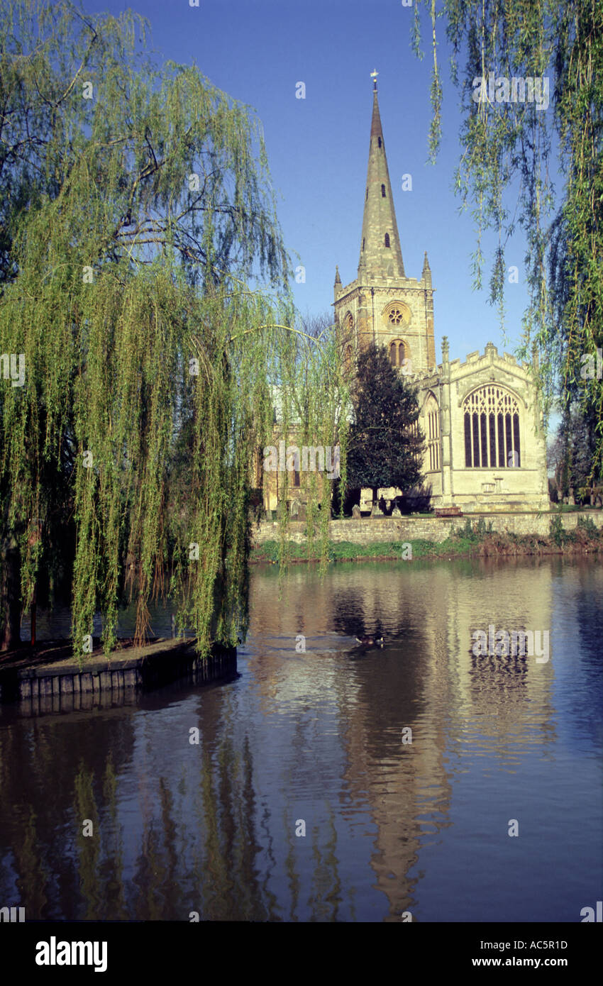 La Chiesa Collegiata di Santa Trinità Stratford on Avon luogo di sepoltura di William Shakespeare Inghilterra UK Gran Bretagna Foto Stock