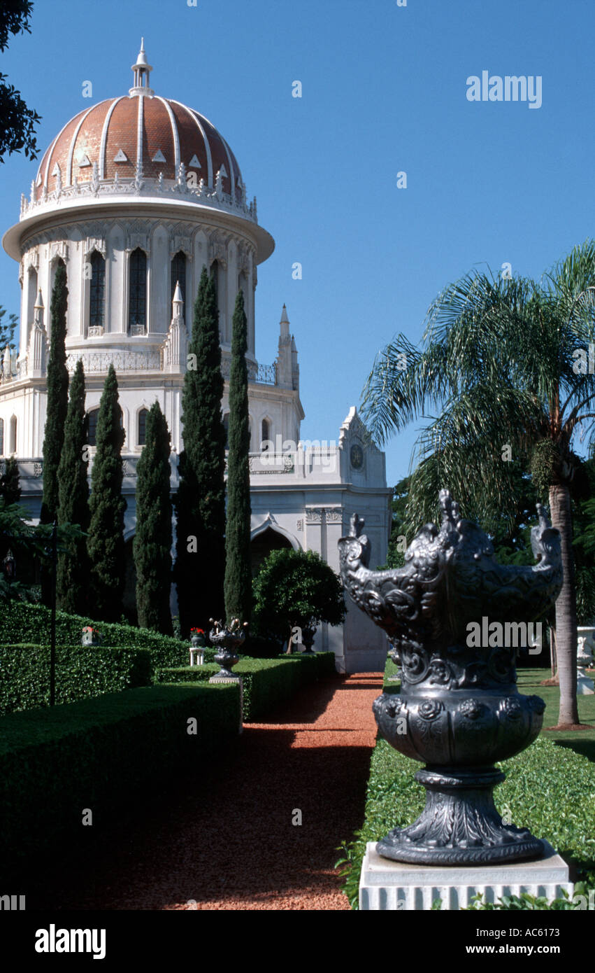 Santuario Bahai di Haifa in Israele Foto Stock