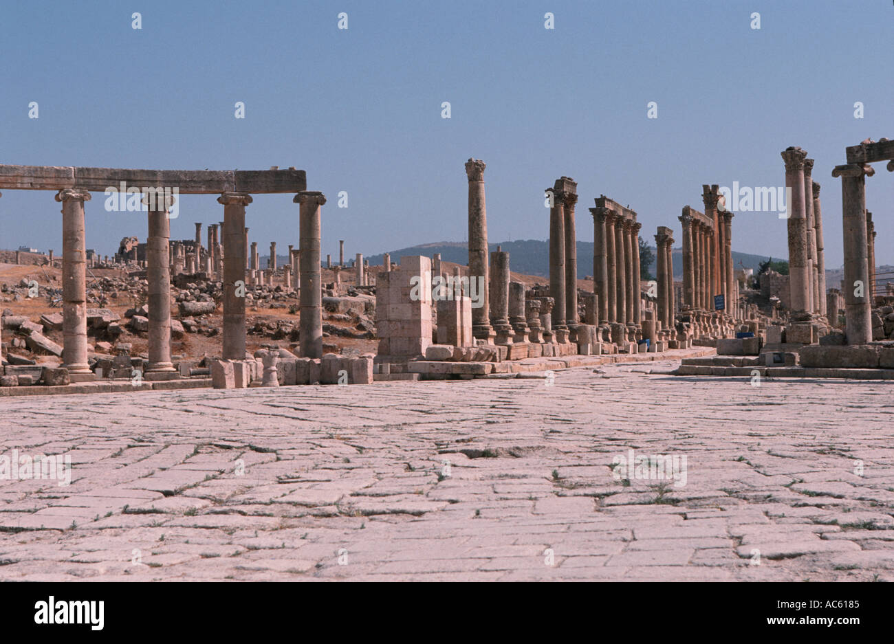 Il Forum a Jerash in Giordania Foto Stock