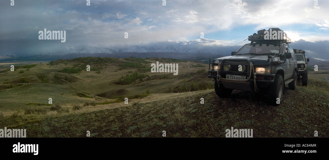 I veicoli fuoristrada. La gamma North-Chuya. Altai (degli Altai Repubblica). Russia (Federazione Russa) Foto Stock