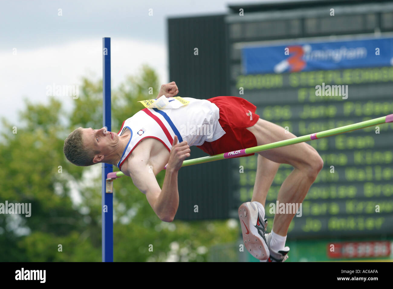 Richard Aspden alto ponticello Norwich Union mondo Prove e campionati AAA Foto Stock