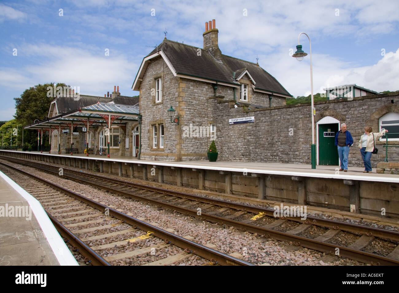 Grange Over Sands stazione ferroviaria Cumbria Inghilterra England Foto Stock