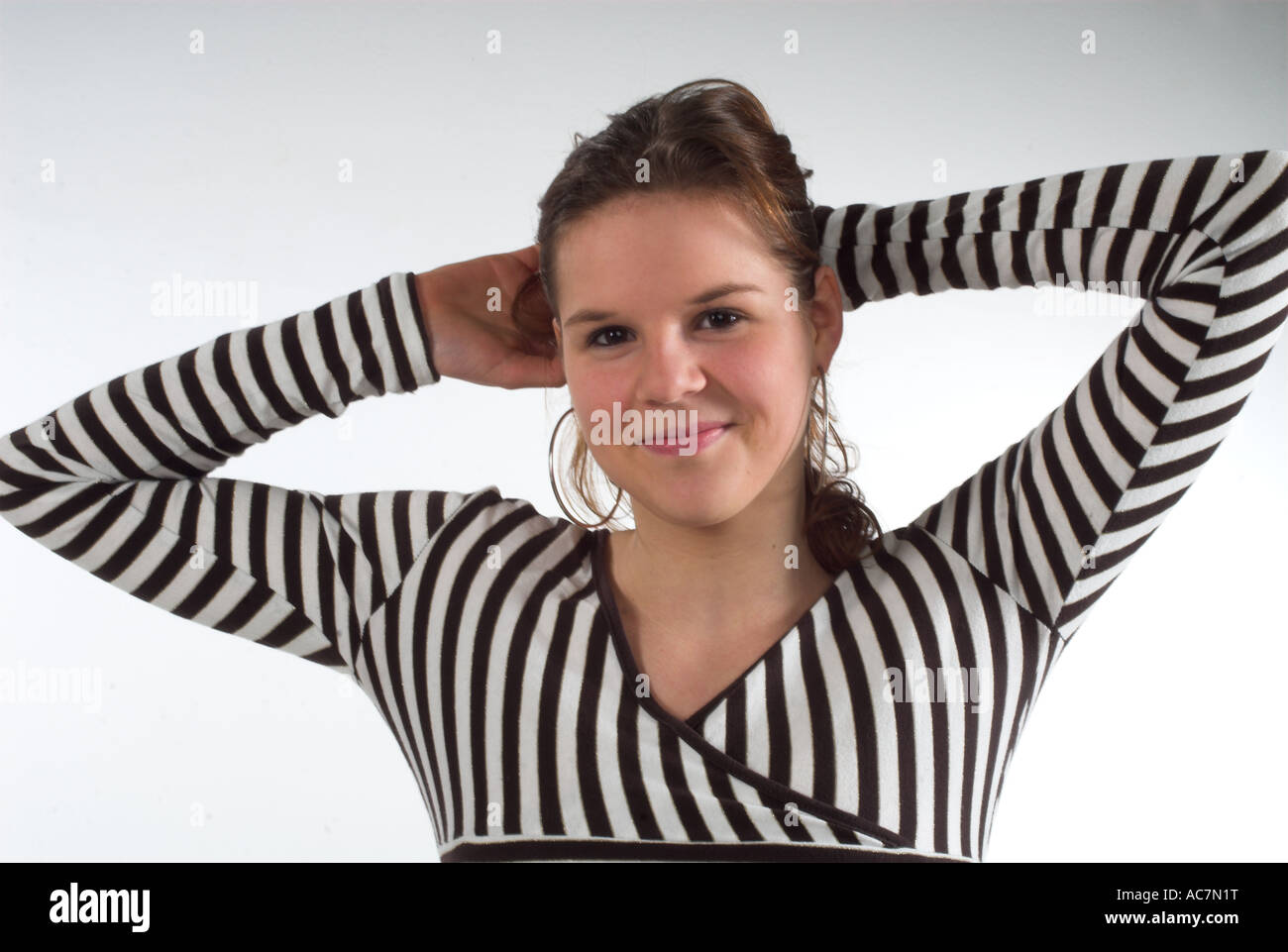Junges Maedchen laechelnd giovane ragazza sorridente ritratto Foto Stock