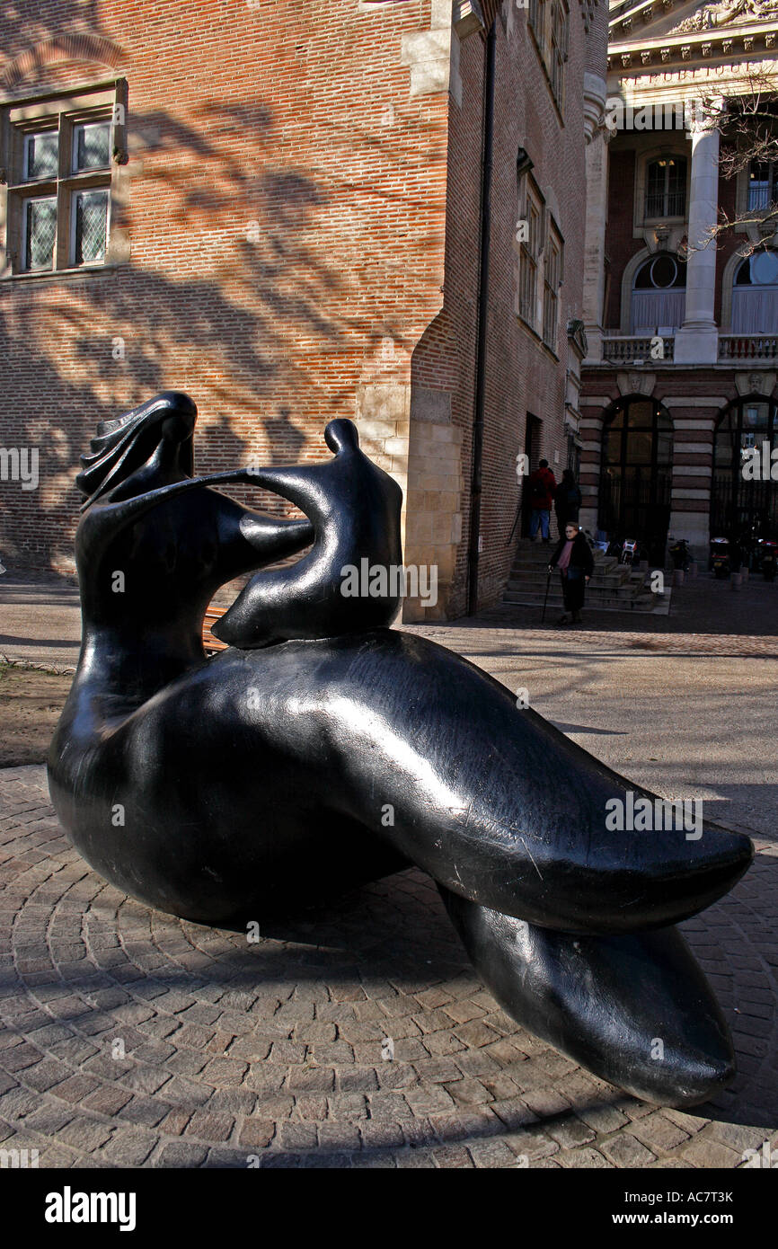 La scultura nella Place de Charles de Gaulle, Toulouse, Francia Foto Stock