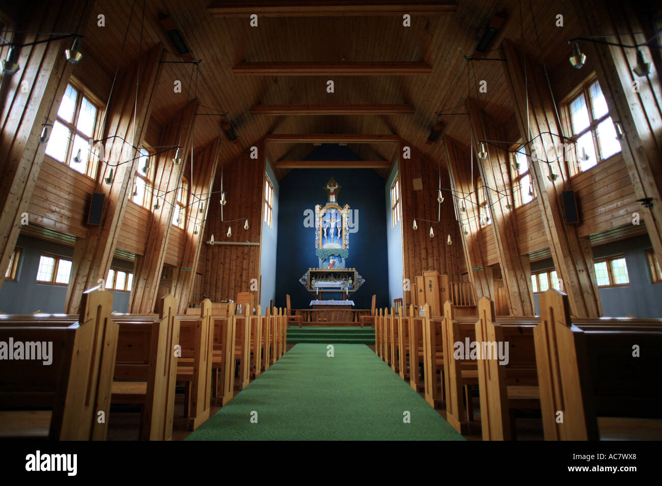 All'interno del tradizionale chiesa protestante, Norvegia Foto Stock