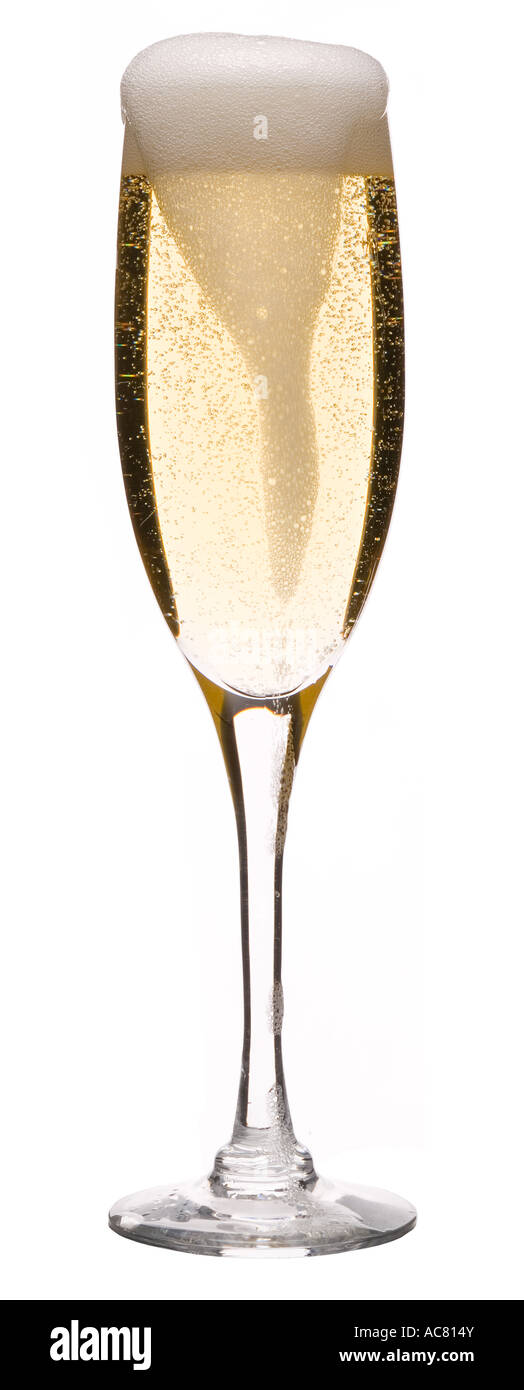 Traboccante coppa di champagne Foto stock - Alamy