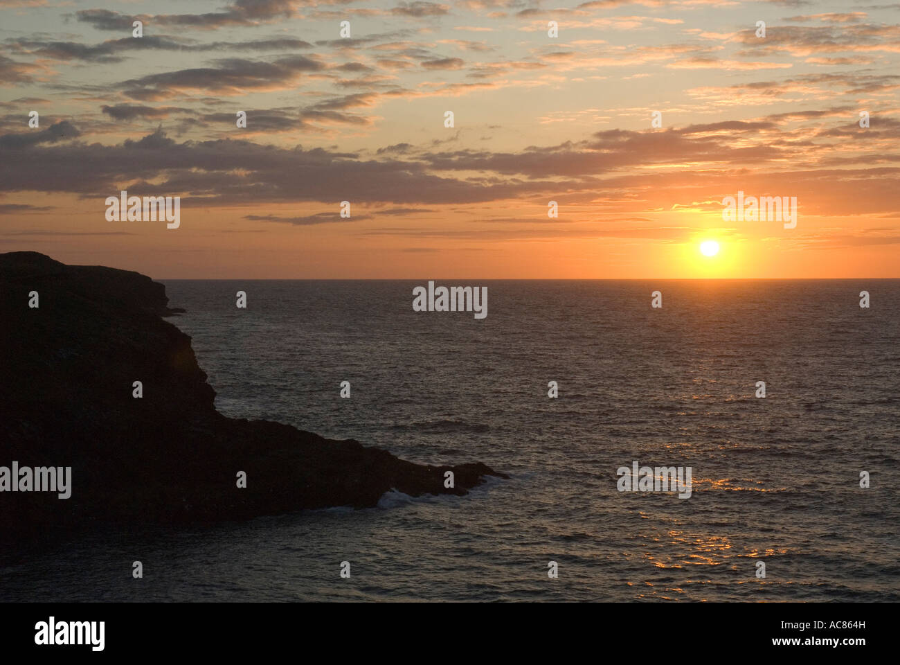 Tramonto di Cornovaglia Foto Stock
