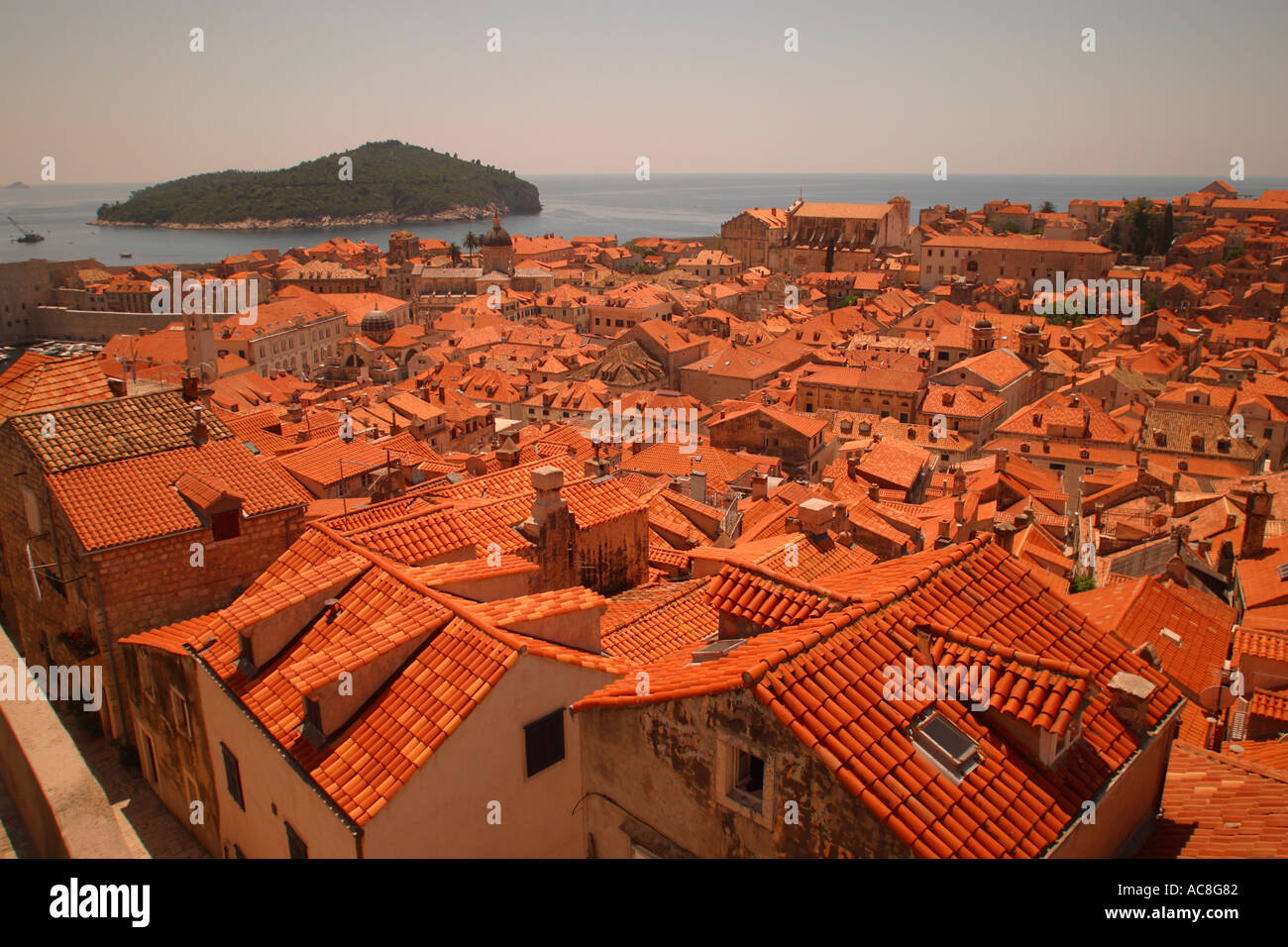 Città Wallls della Città Vecchia di Dubrovnik Croazia Hrvatska Foto Stock