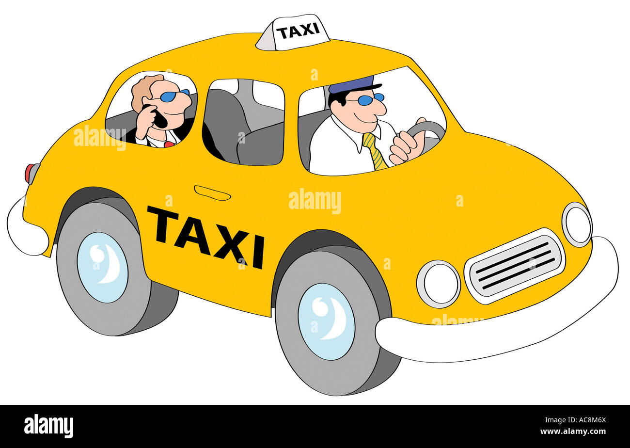 Taxi Guy Linda Braucht (b.xx C. americano) Computer grafica Foto Stock