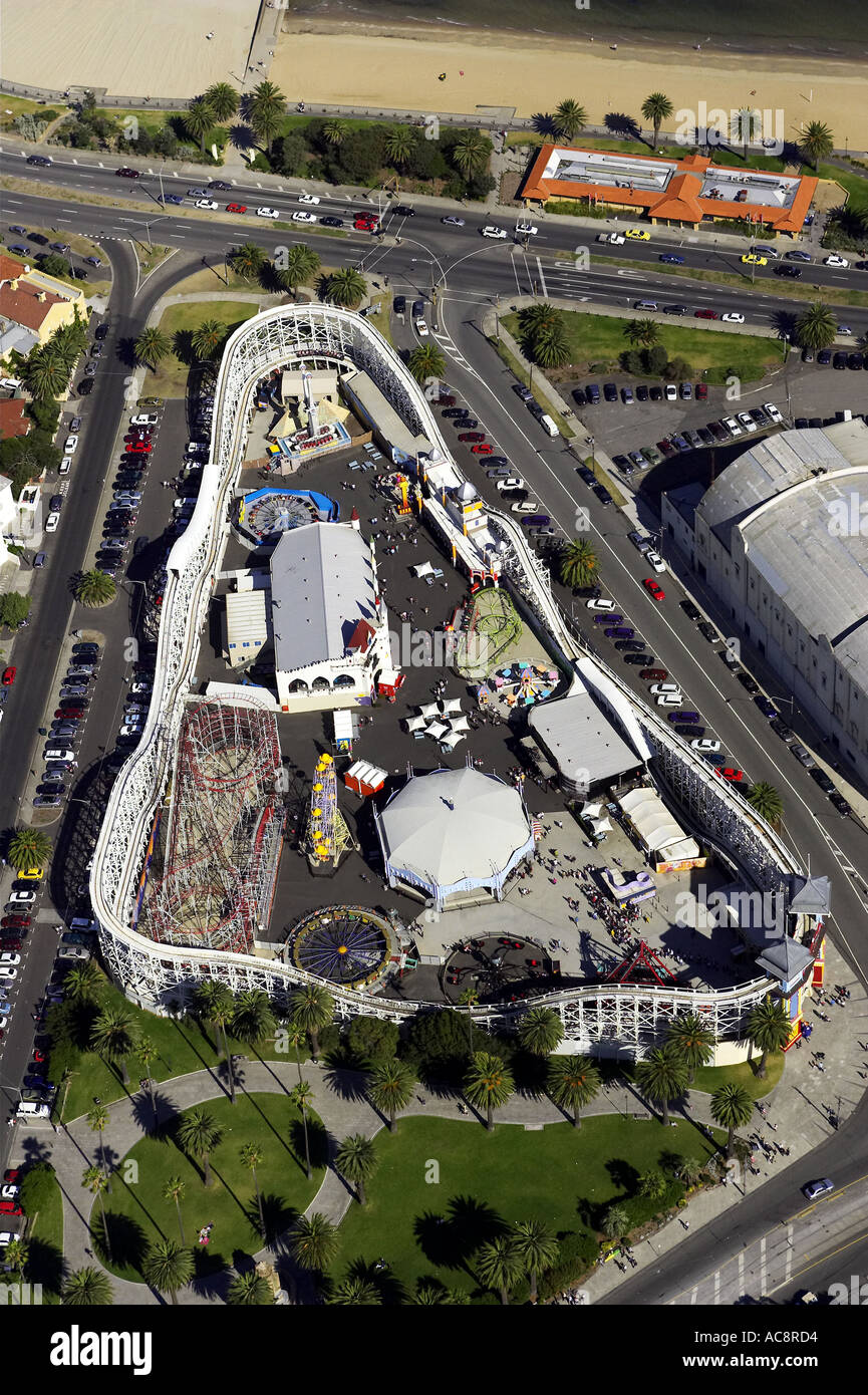 Il Luna Park St Kilda Port Phillip Bay Melbourne Victoria Australia antenna Foto Stock