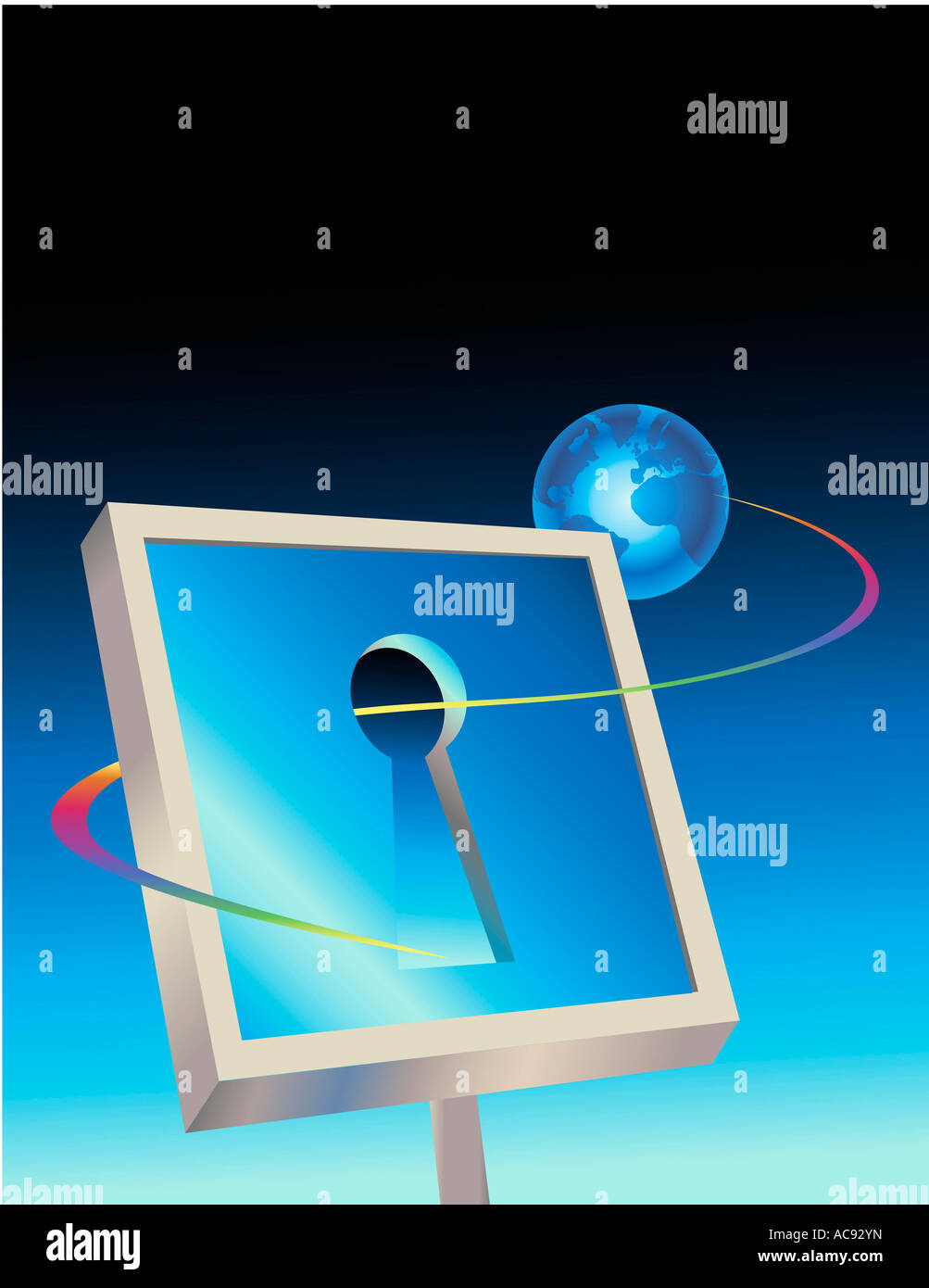 Internet 1 Linda Braucht (b.xx C. americano) Computer grafica Foto Stock