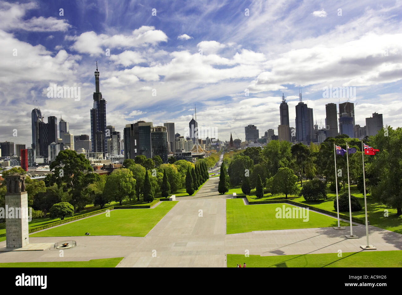 Vista dal Tempio della Rimembranza Melbourne Victoria Australia Foto Stock