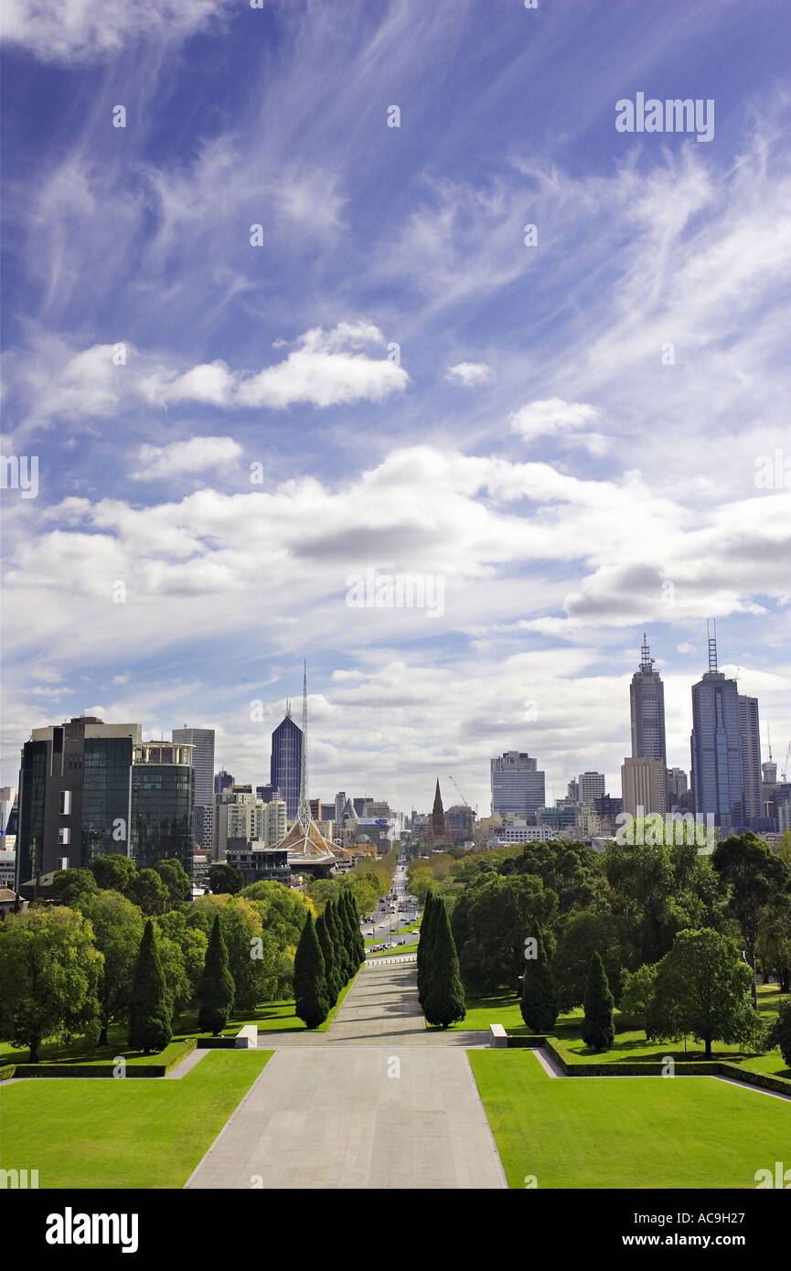 Vista dal Tempio della Rimembranza Melbourne Victoria Australia Foto Stock