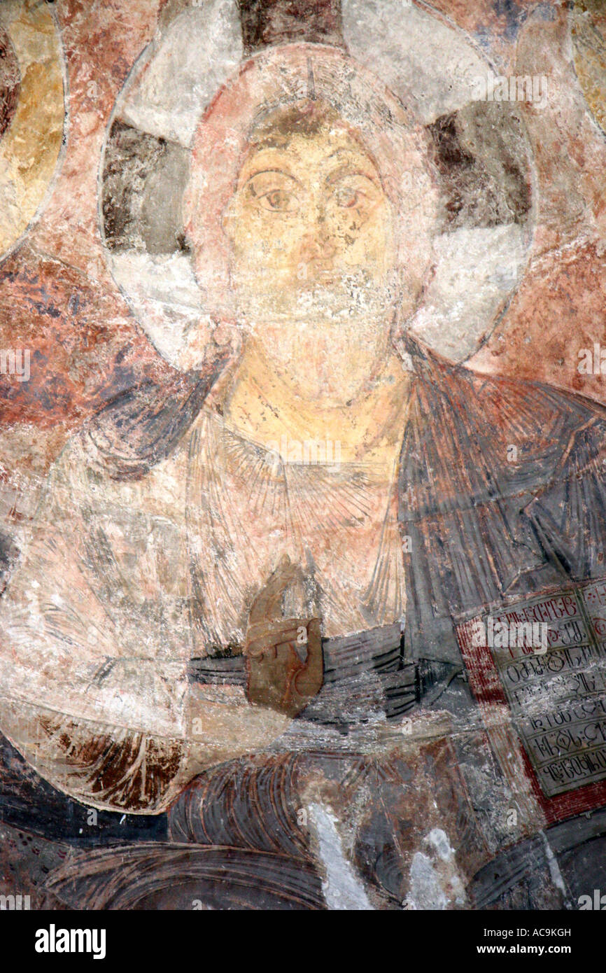 Affresco Icona di Gesù, Haghpat Monastero, Armenia Foto Stock