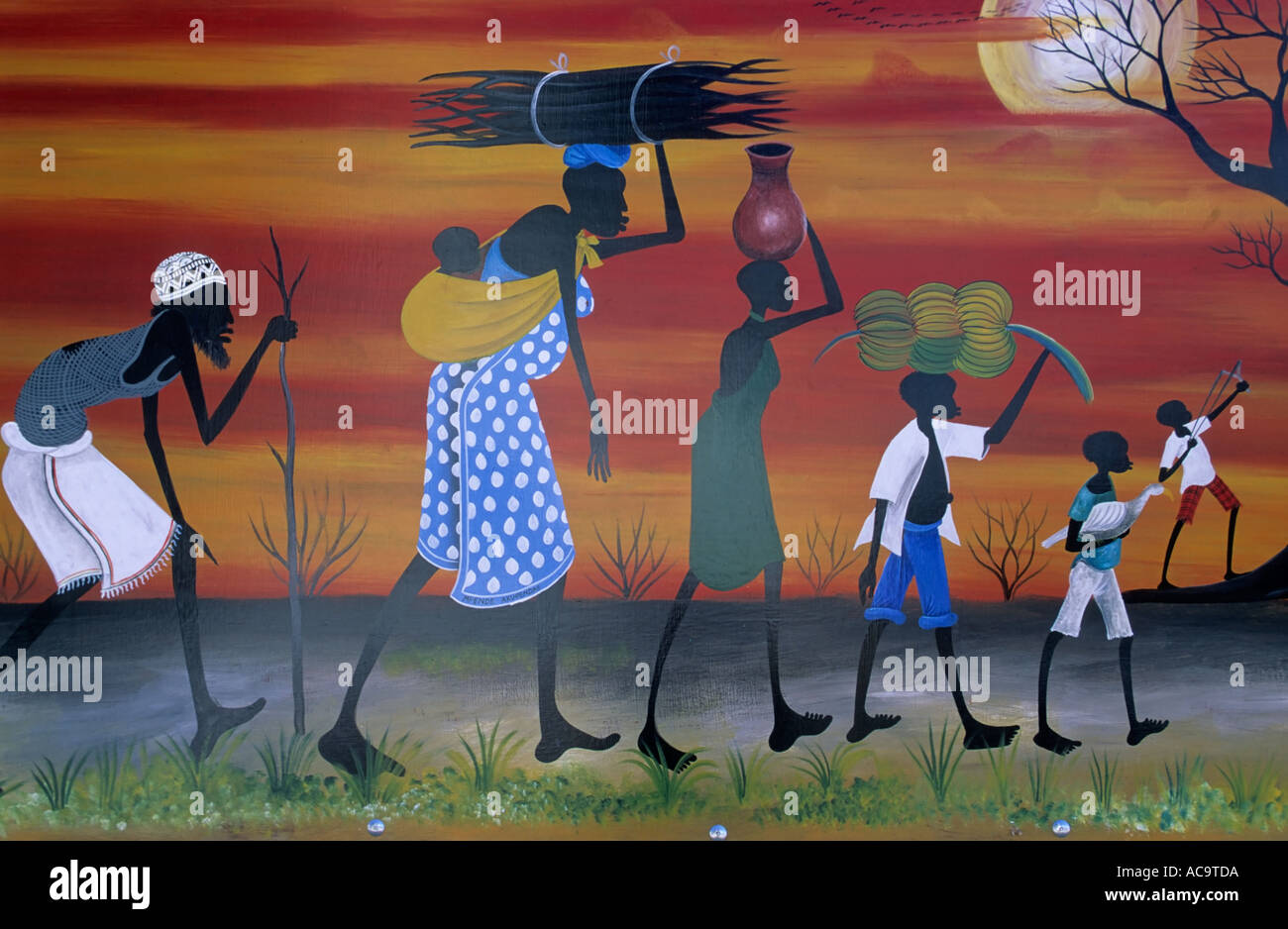 Murale, Stone Town Zanzibar, Tanzania Foto Stock