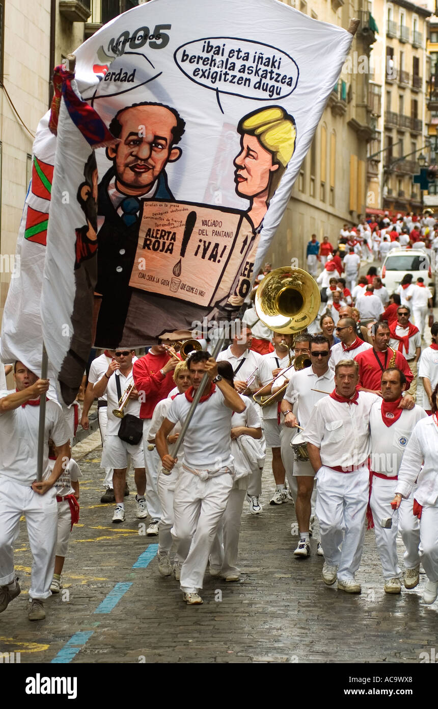 Fiesta de San Fermin, Pamplona, Navarra, Spagna. Foto Stock