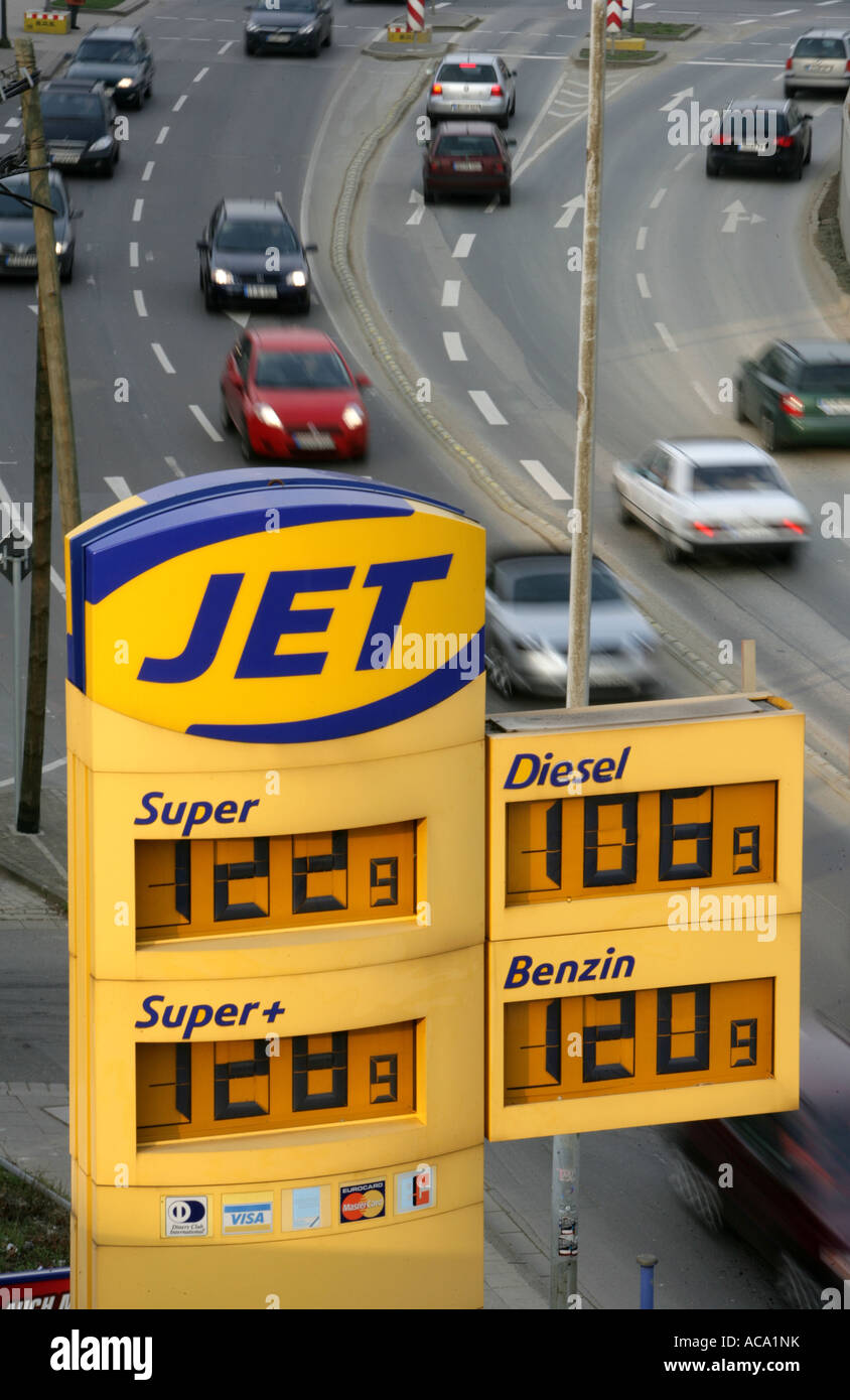 Prezzi del gas, Jet gas station, Germania Foto Stock