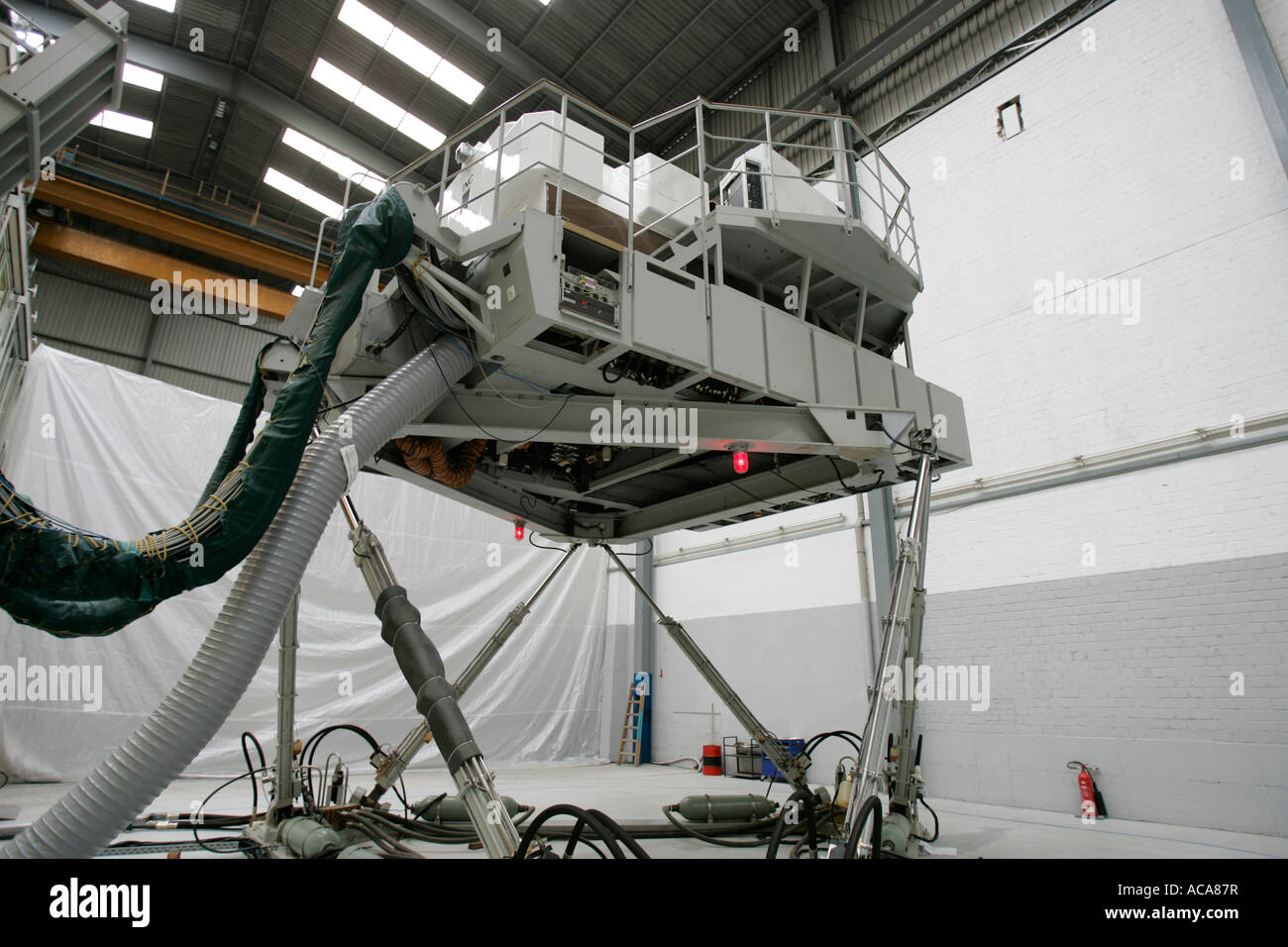 Simulatore di volo di un McDonnell Douglas MD 80, Zona Sim, Hattersheim, Hesse, Germania Foto Stock