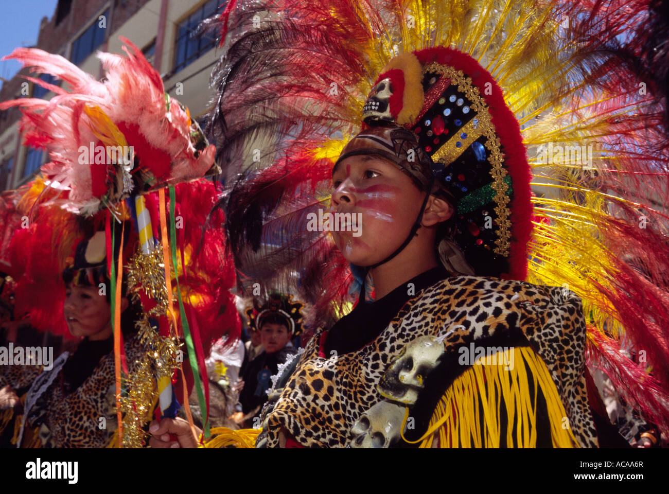 Ballerino di danza folcloristica - Puno, Perù Foto Stock