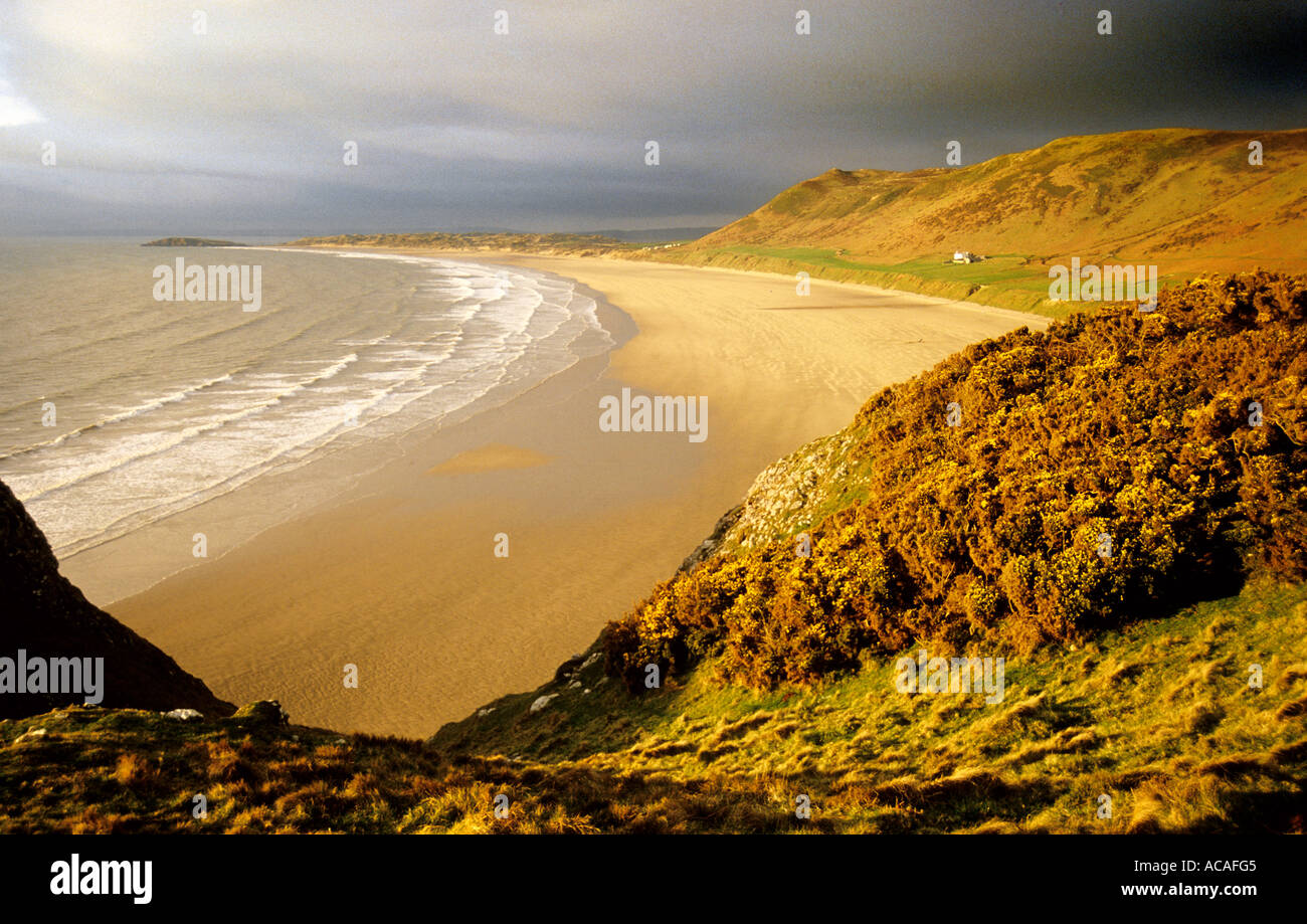 Rhossili Bay Gower Galles del Sud Foto Stock