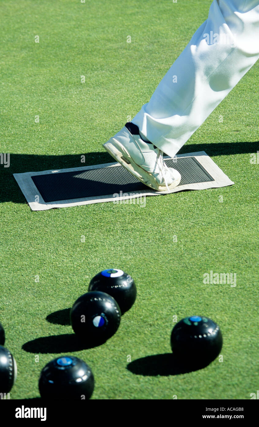 bowling su prato Foto Stock