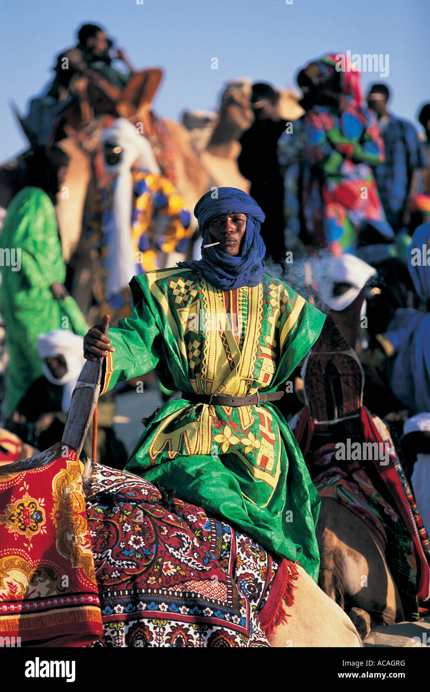 Tubo di fumare Touareg tribesman Mali Foto Stock