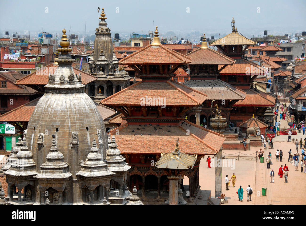 Durbar Square con molti templi e pagode Patan Kathmandu in Nepal Foto Stock