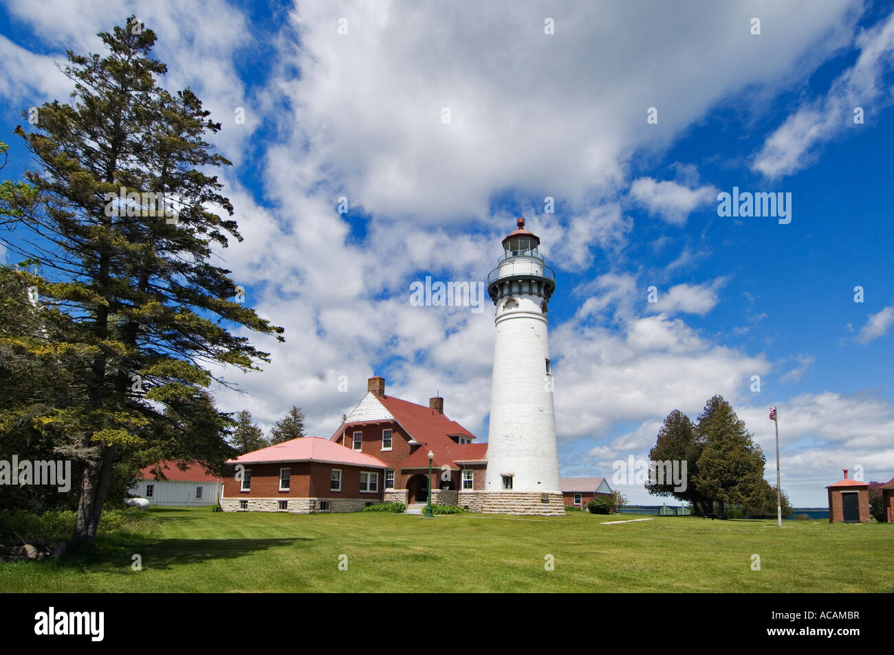 Seul Choix Point Lighthouse Lago Michigan vicino a Manistique Michigan Foto Stock