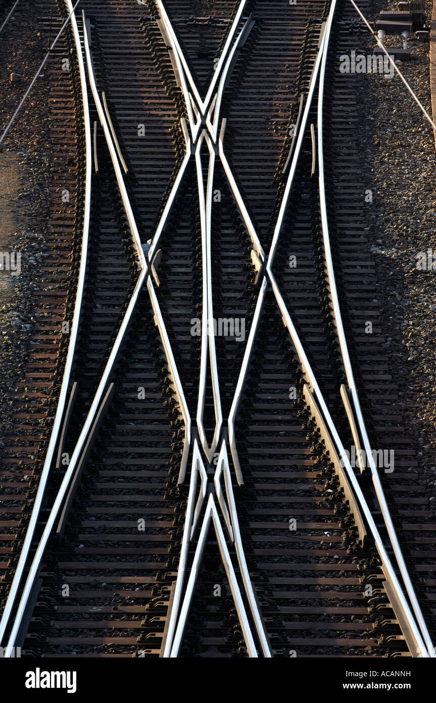 Interruttore, interruttore via ferrovia, via, trackage Foto Stock
