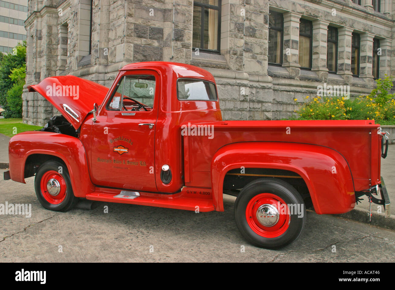 Red 1953 Ford truck Foto Stock
