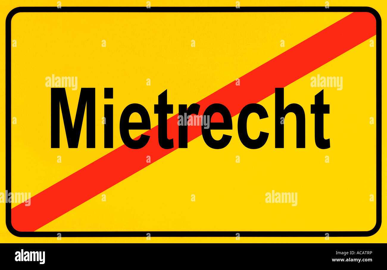 Città tedesca limiti segno simboleggia la fine del diritto di locazione Foto Stock