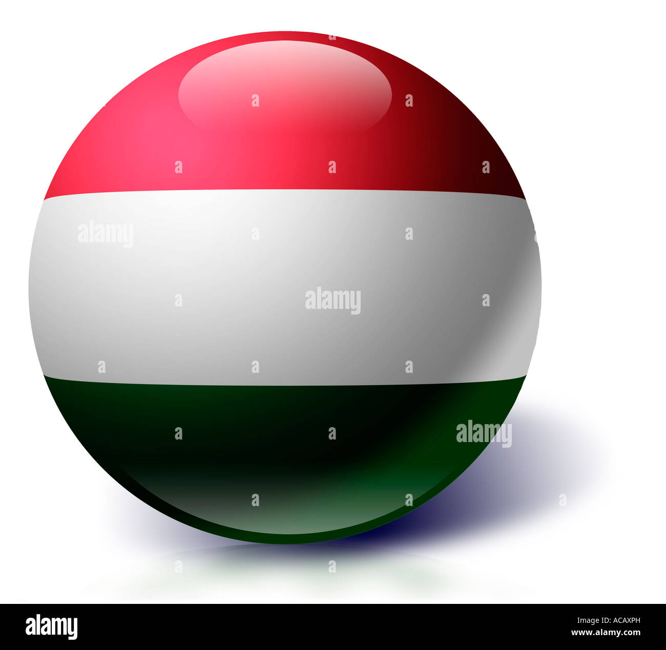 Ungheria bandiera come una sfera di vetro Foto Stock