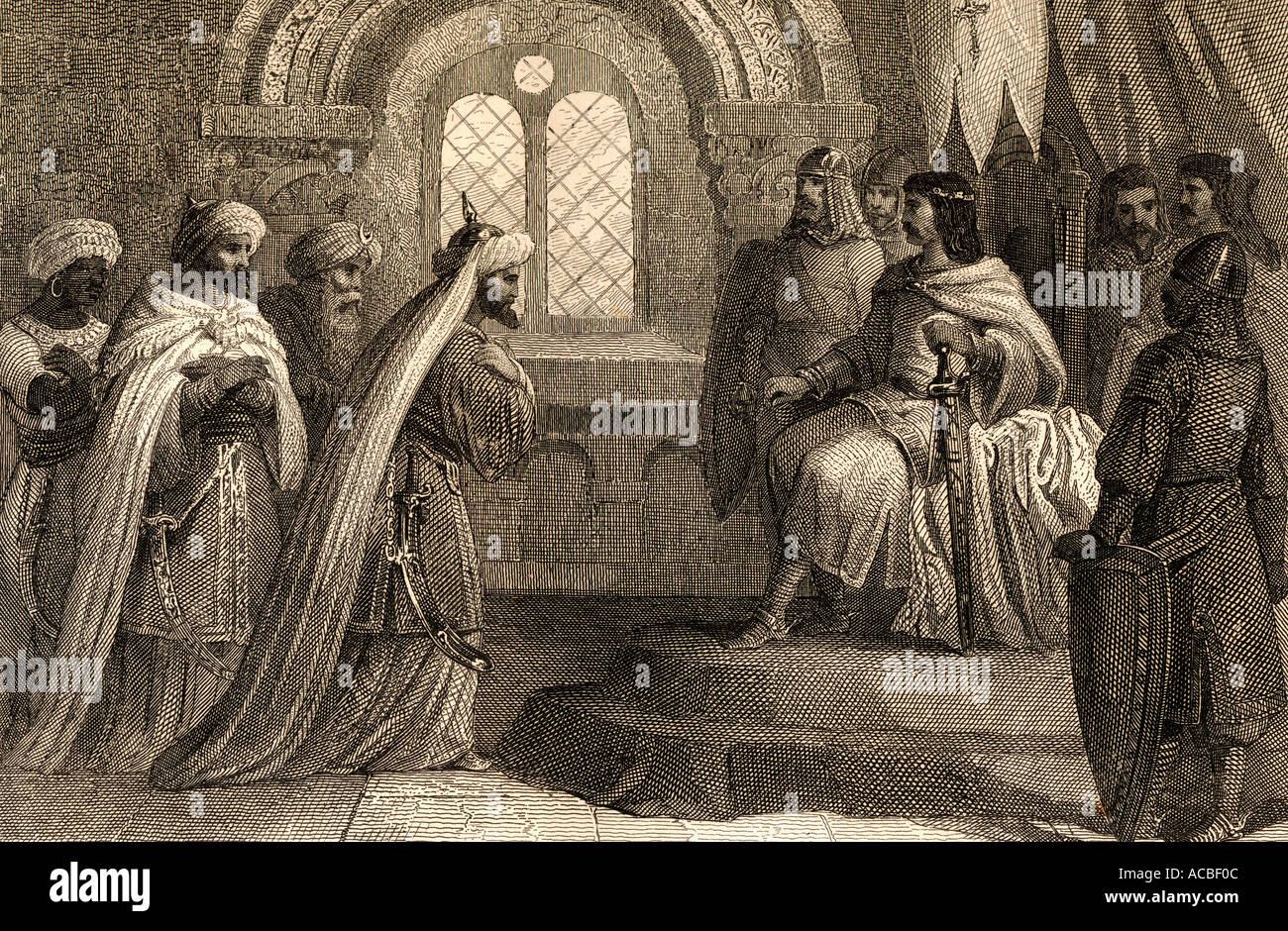 Abdallah invia un ambasciatore presso il re Alfonso dopo la caduta di Zamora, Spagna nel 1072. Foto Stock