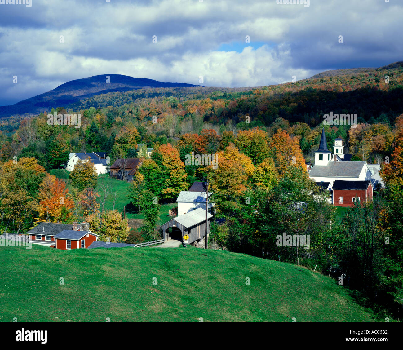 Villaggio Chiesa di Waterville Vermont USA New England Foto Stock