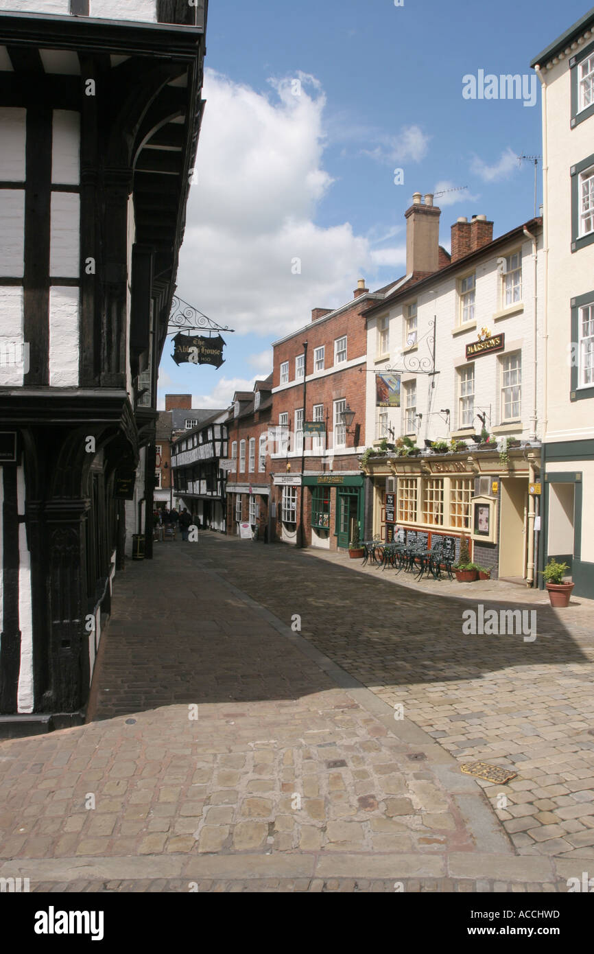 Butcher Row, Shrewsbury Foto Stock