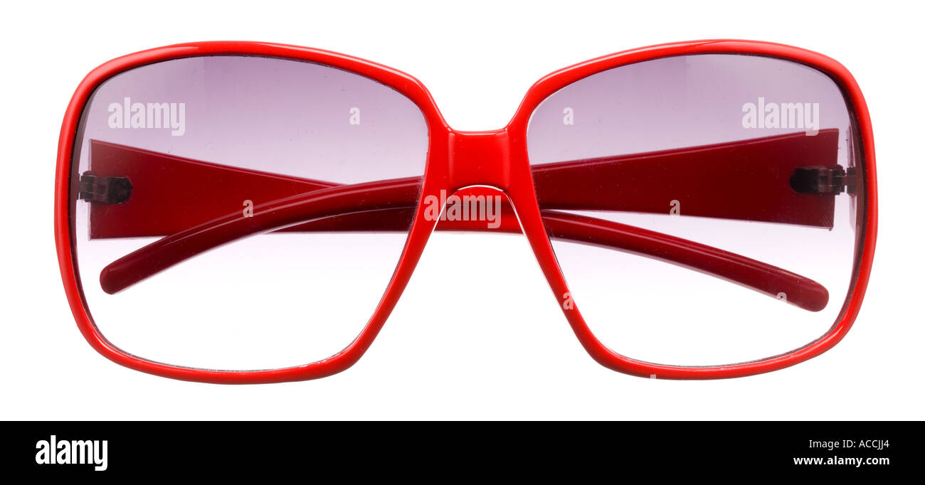 Oversized rosso sunglassess moda Foto Stock