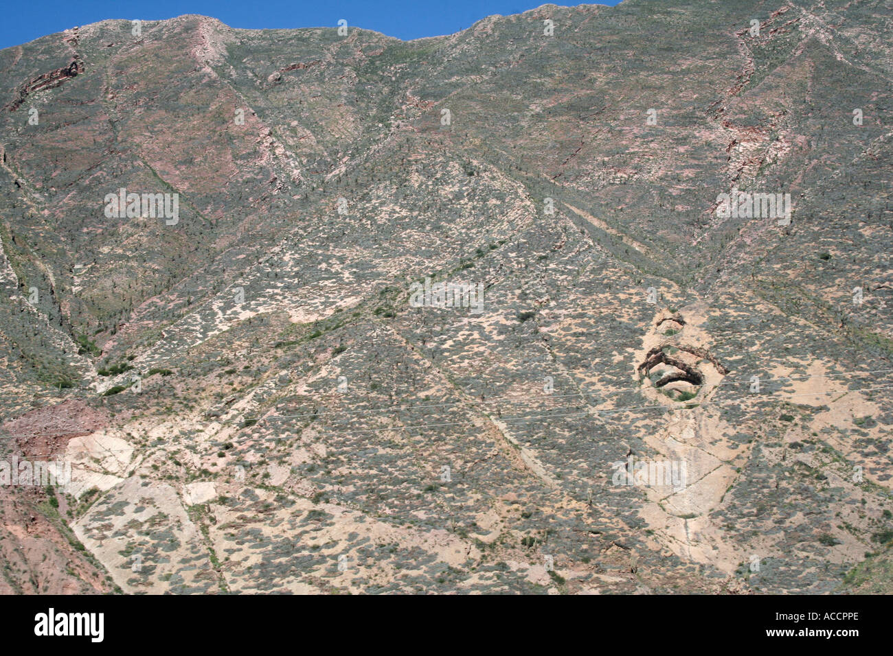 Meteorite impatto in montagna vicino a Iruya, Quebrada de Humahuaca, Argentina Foto Stock