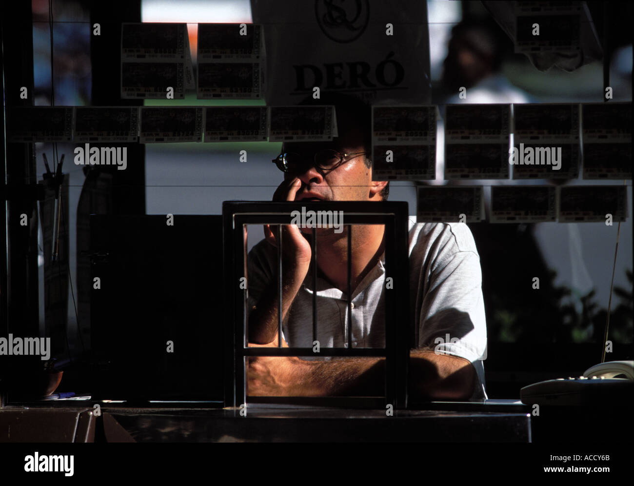 Madrid biglietto della lotteria salespoint Foto Stock