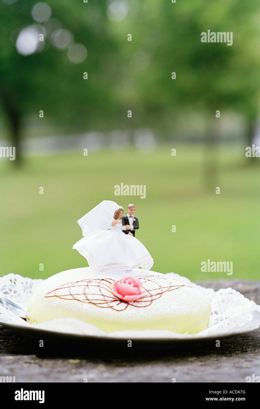 Una torta di nozze. Foto Stock